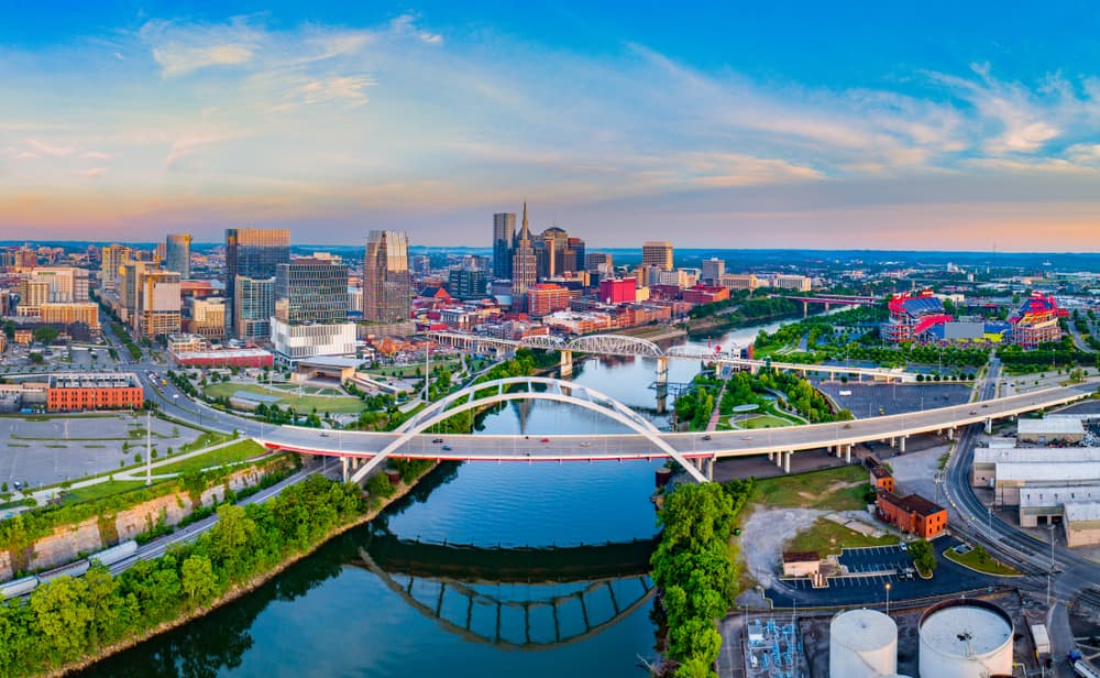 Aerial shot of Nashville