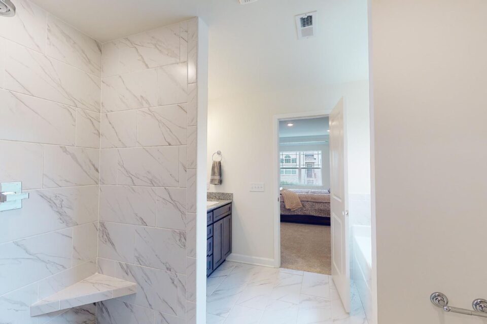 new construction, new home for sale, Nashville, Delvin Downs, 285 Blackpool Dr. master bath, marble shower